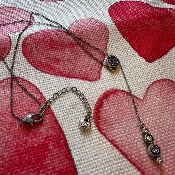 Retired BRIGHTON Halo Swarovski Crystal Silver Chain Lariat Y Necklace - Picture 2 of 5